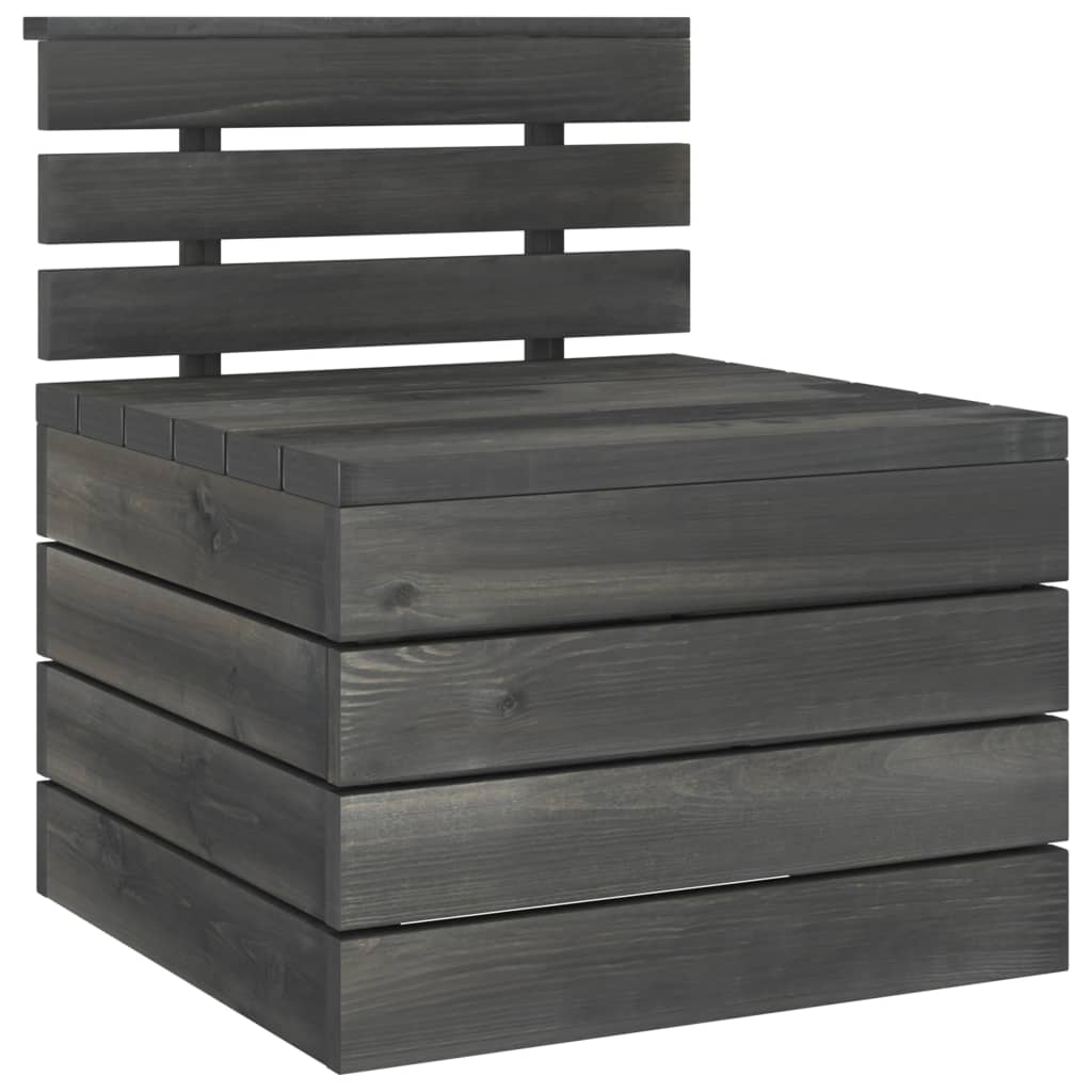 vidaXL Set Divani da Giardino su Pallet 6 pz Legno Pino Grigio Scuro