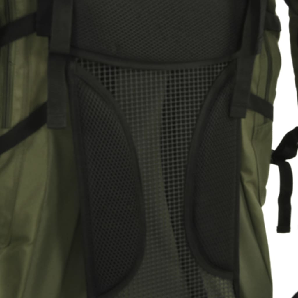 vidaXL Zaino da Trekking Verde Militare 60 L in Tessuto Oxford