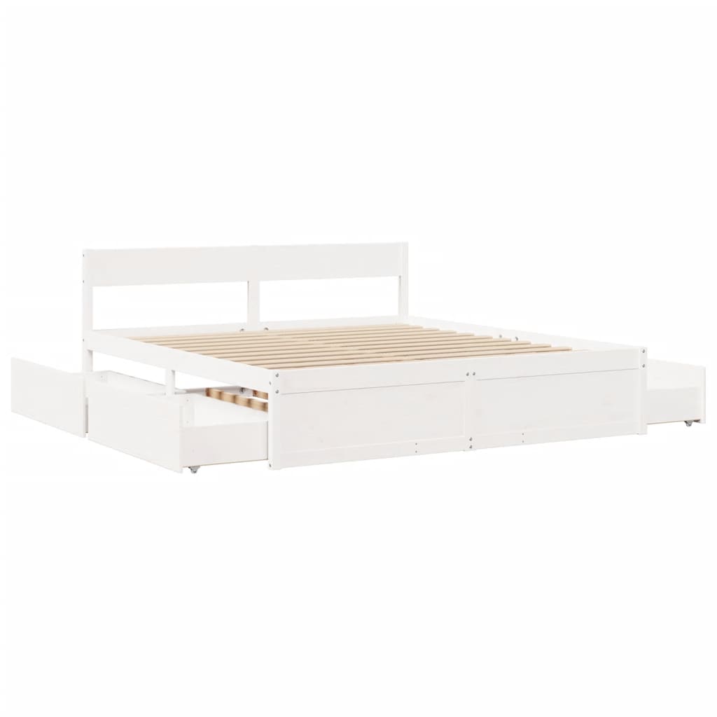 vidaXL Letto senza Materasso Bianco 180x200 cm Legno Massello di Pino