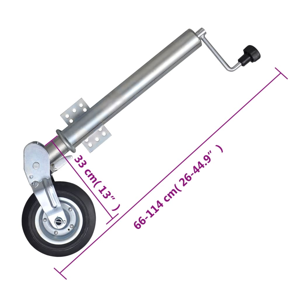 vidaXL Ruota Martinetto per Rimorchio 60 mm con Cunei per Ruote