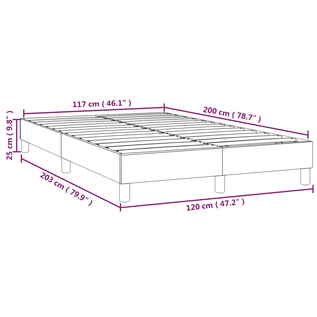 vidaXL Giroletto senza Materasso Crema 120x200 cm Tessuto