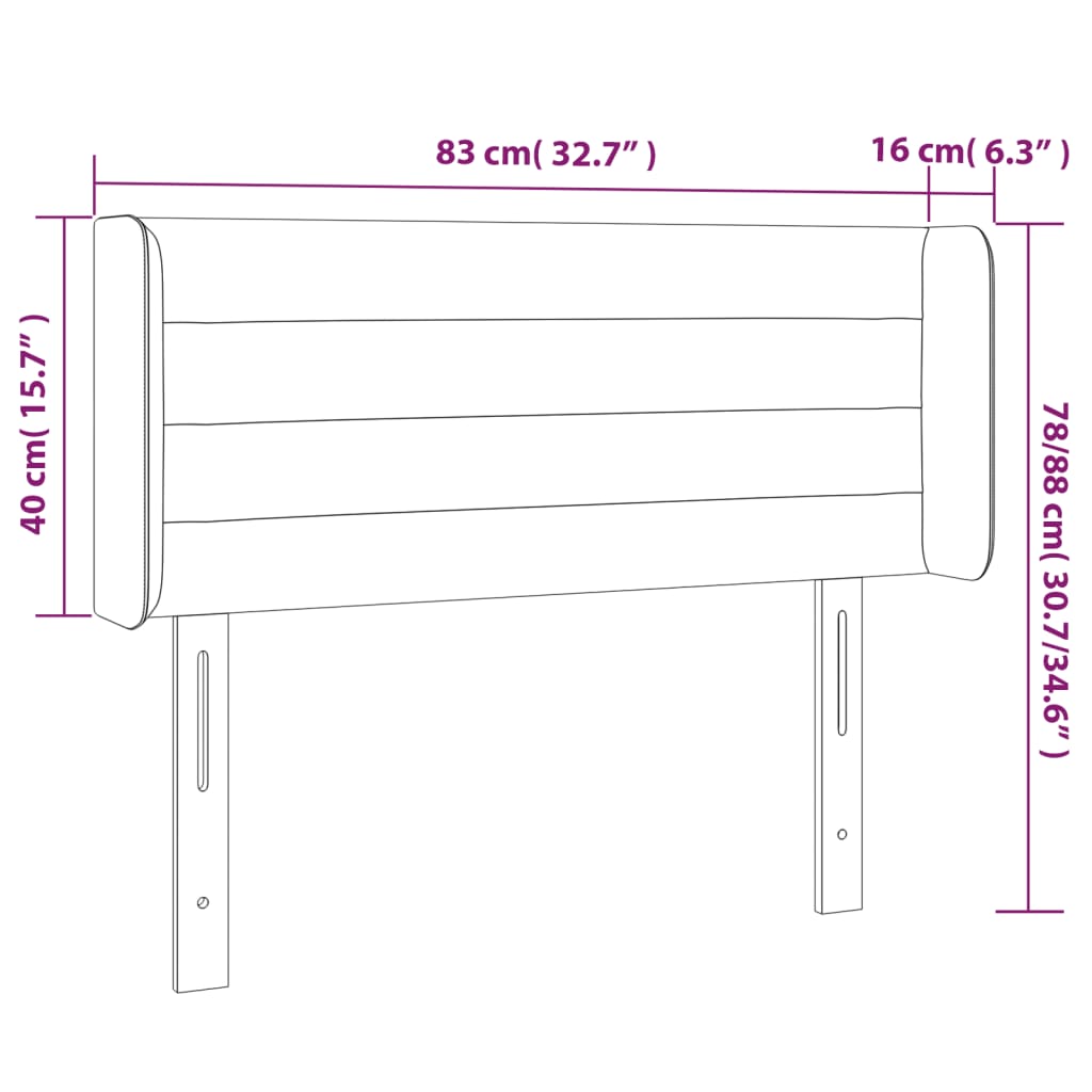 vidaXL Testiera Grigio Chiaro a LED 83x16x78/88 cm in Tessuto