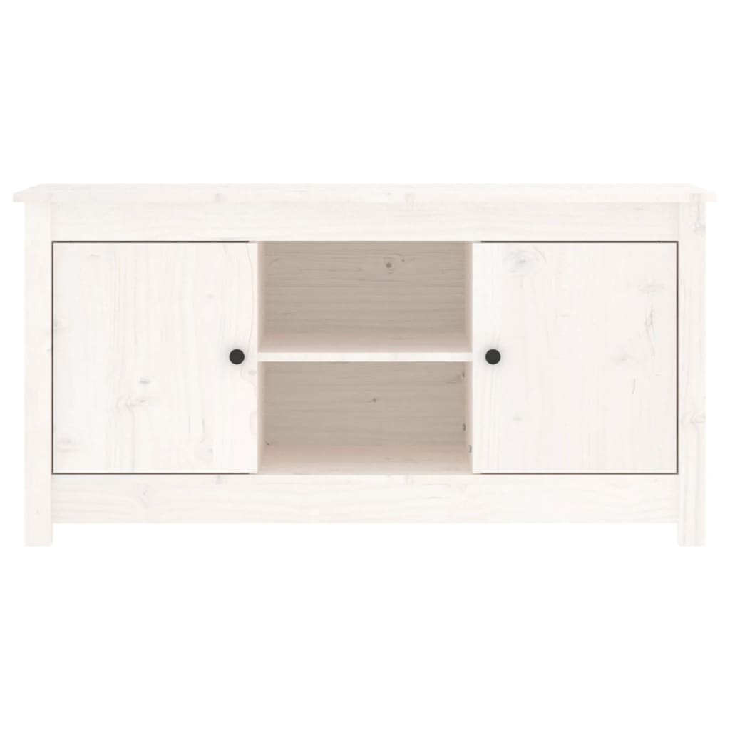 vidaXL Mobile Porta TV Bianco 103x36,5x52 cm in Legno Massello di Pino