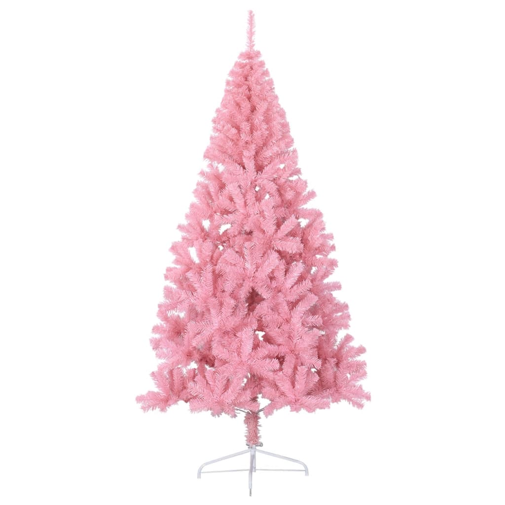 vidaXL Albero di Natale Artificiale a Metà con Supporto Rosa 180cm PVC