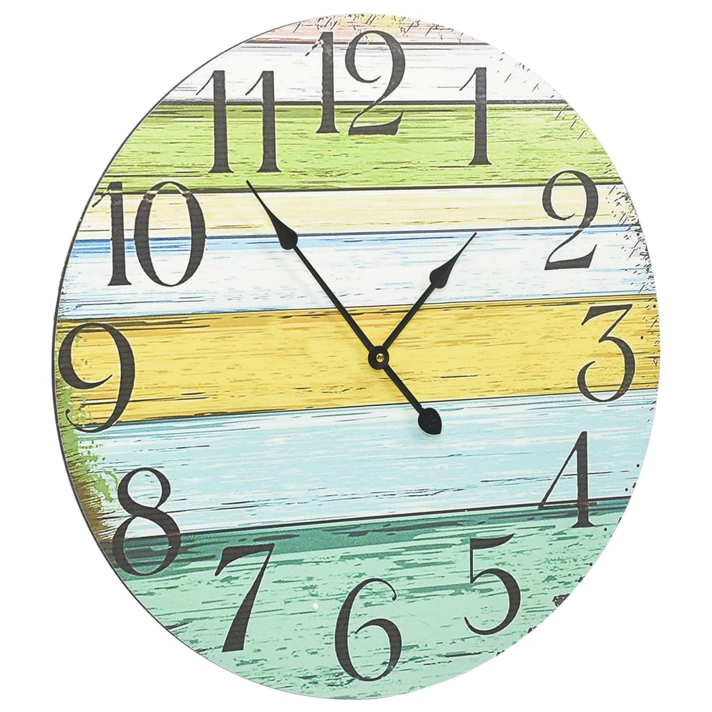 vidaXL Orologio da Parete Multicolore 60 cm in MDF