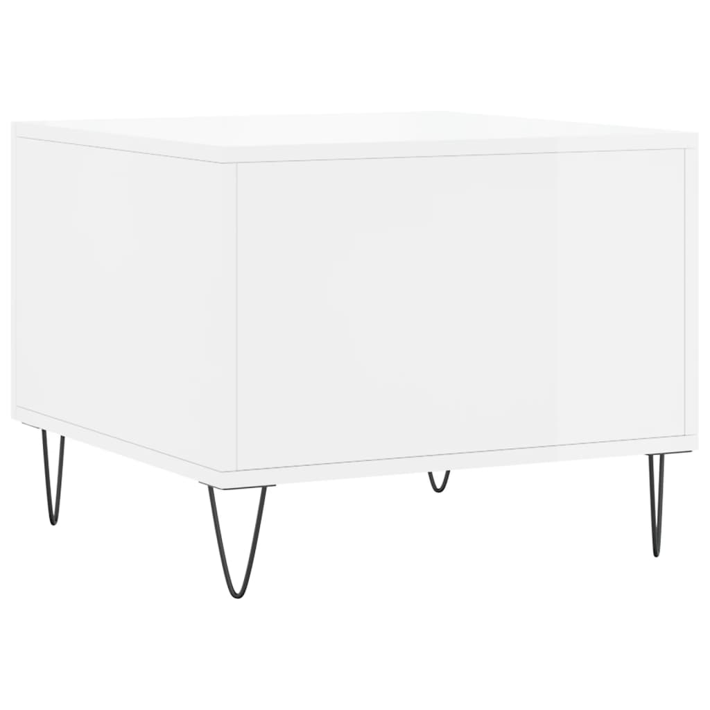 vidaXL Tavolino da Salotto Bianco Lucido 50x50x40 cm Legno Multistrato