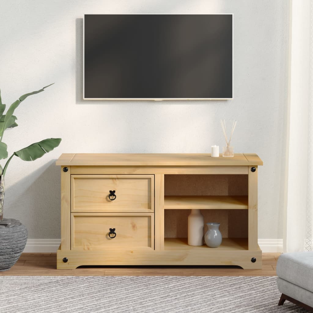 vidaXL Mobile Porta TV Corona 100x40x52 cm in Legno Massello di Pino