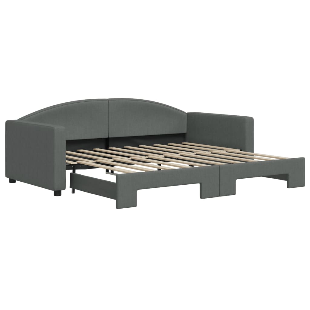 vidaXL Divano Letto con Letto Estraibile Grigio Scuro 90x190cm Tessuto