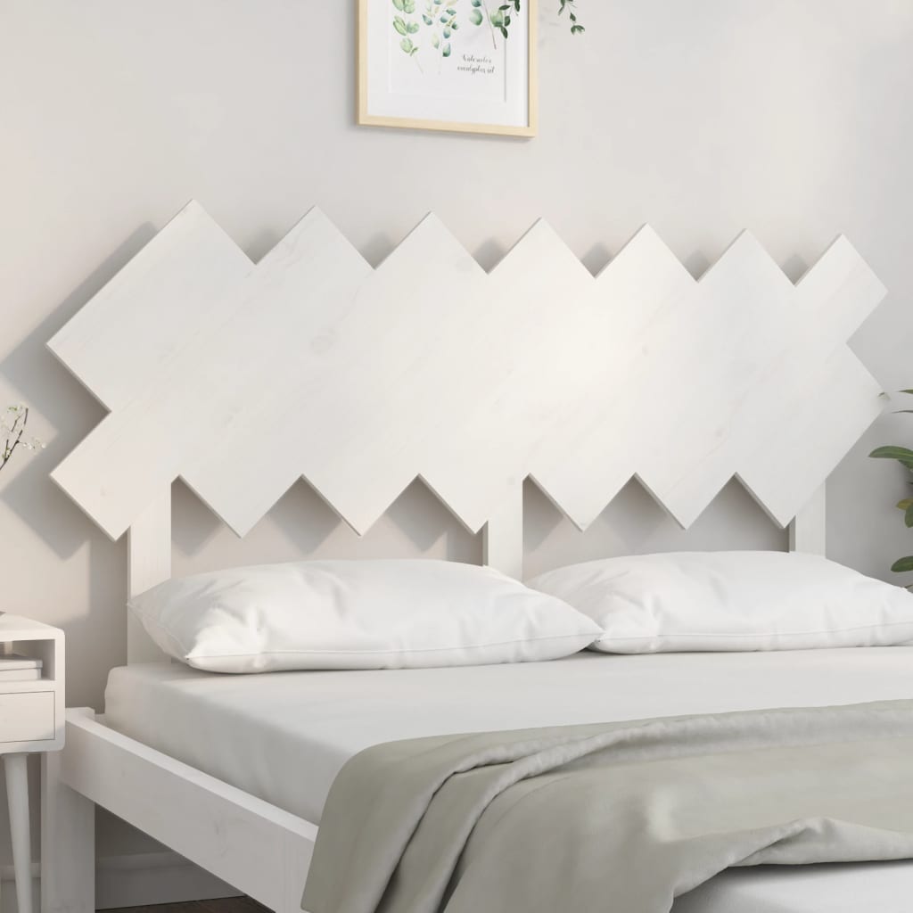 vidaXL Testiera per Letto Bianca 141x3x80,5 cm Legno Massello di Pino