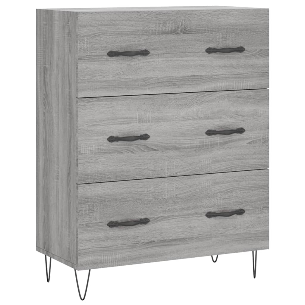 vidaXL Credenza Grigio Sonoma 69,5x34x180 cm in Legno Multistrato