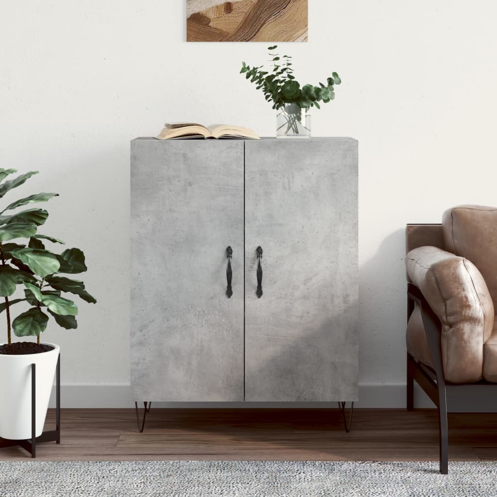 vidaXL Credenza Grigio Cemento 69,5x34x90 cm in Legno Multistrato