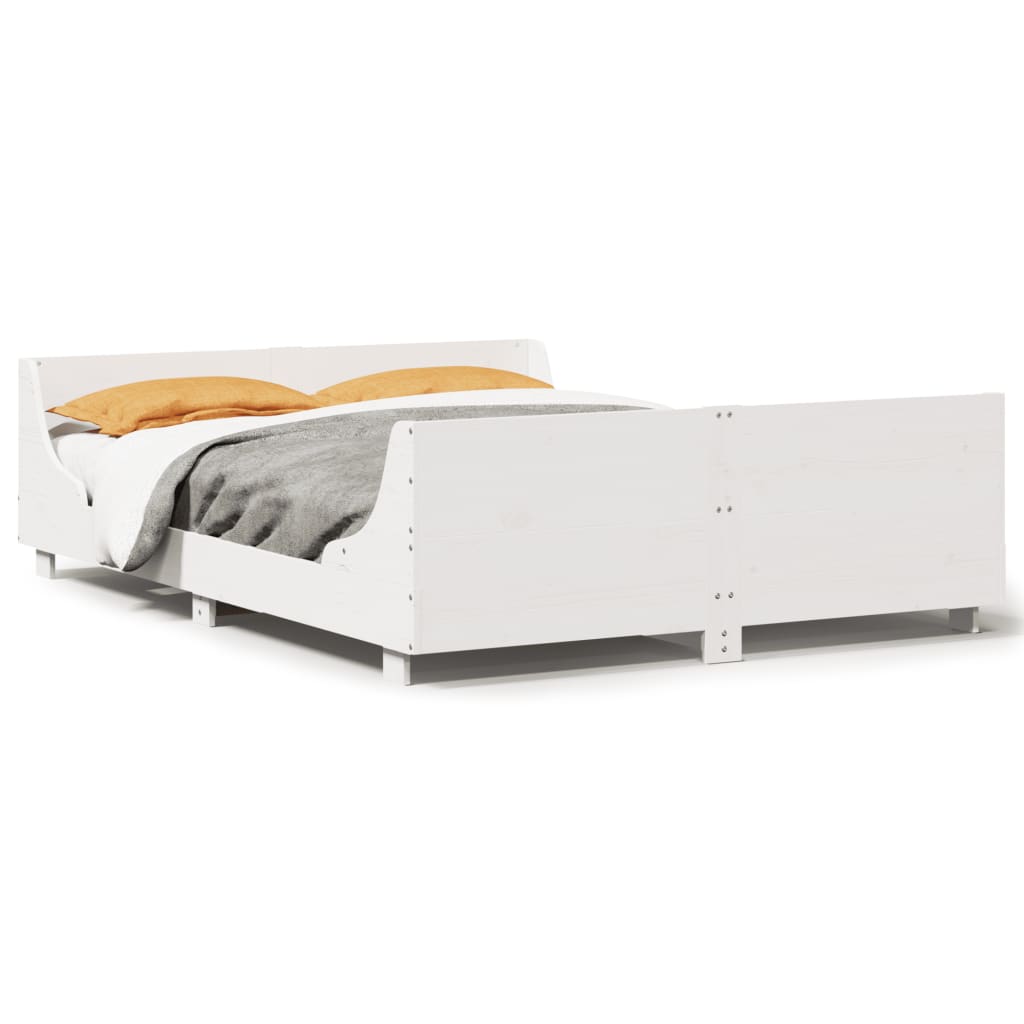 vidaXL Letto senza Materasso Bianco 120x200 cm Legno Massello di Pino