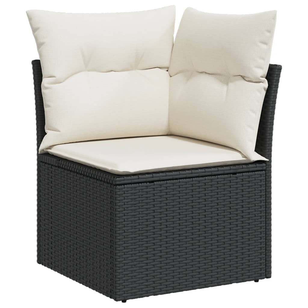 vidaXL Set Divani da Giardino con Cuscini 7pz Nero Polyrattan