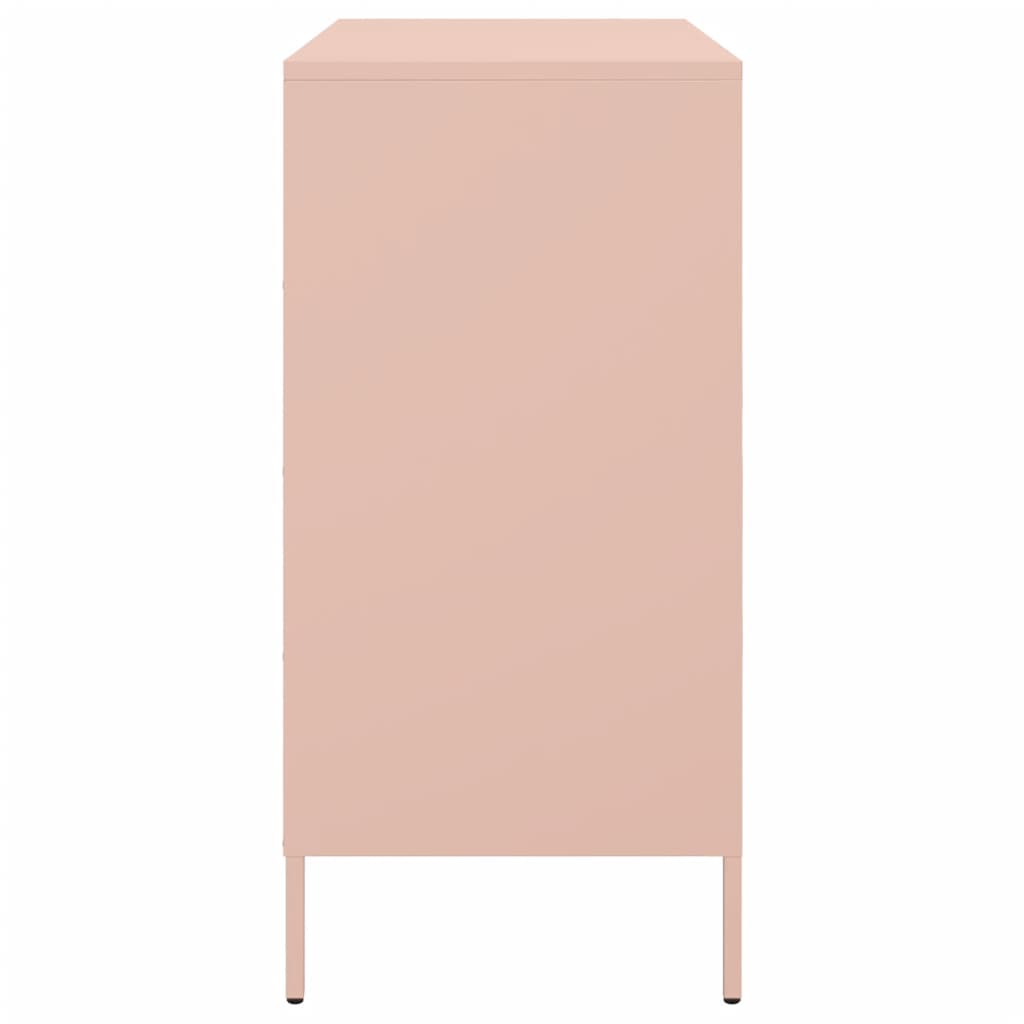 vidaXL Credenza Rosa 68x39x79 cm in Acciaio