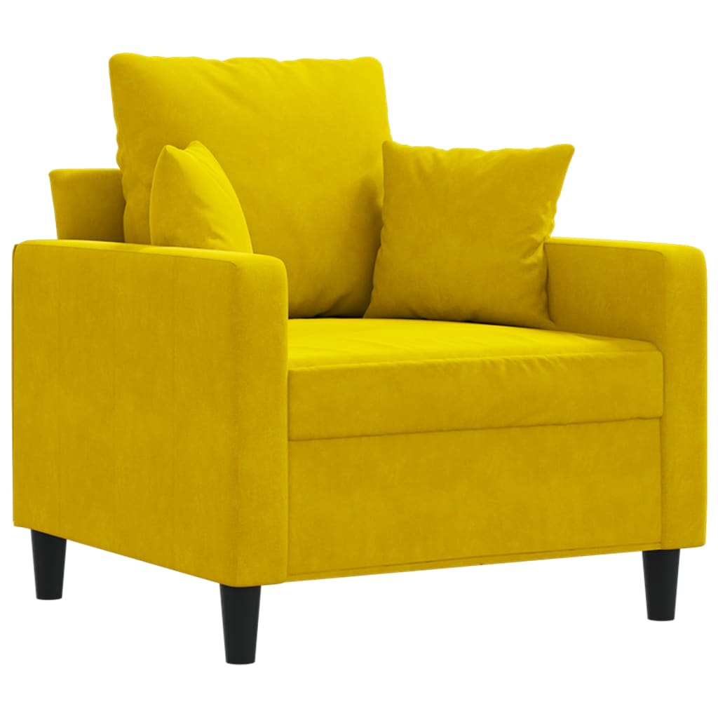 vidaXL Poltrona Giallo 60 cm Velluto