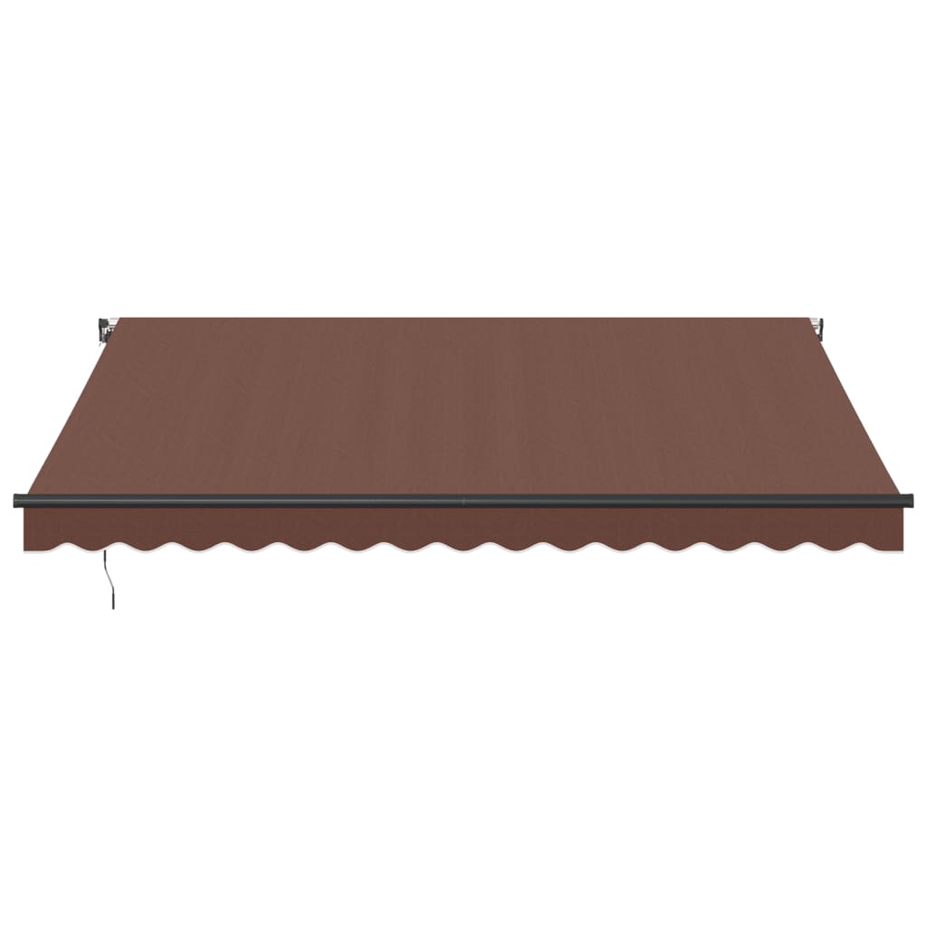 vidaXL Tenda da Sole Retrattile Manuale con LED Marrone 400x350 cm