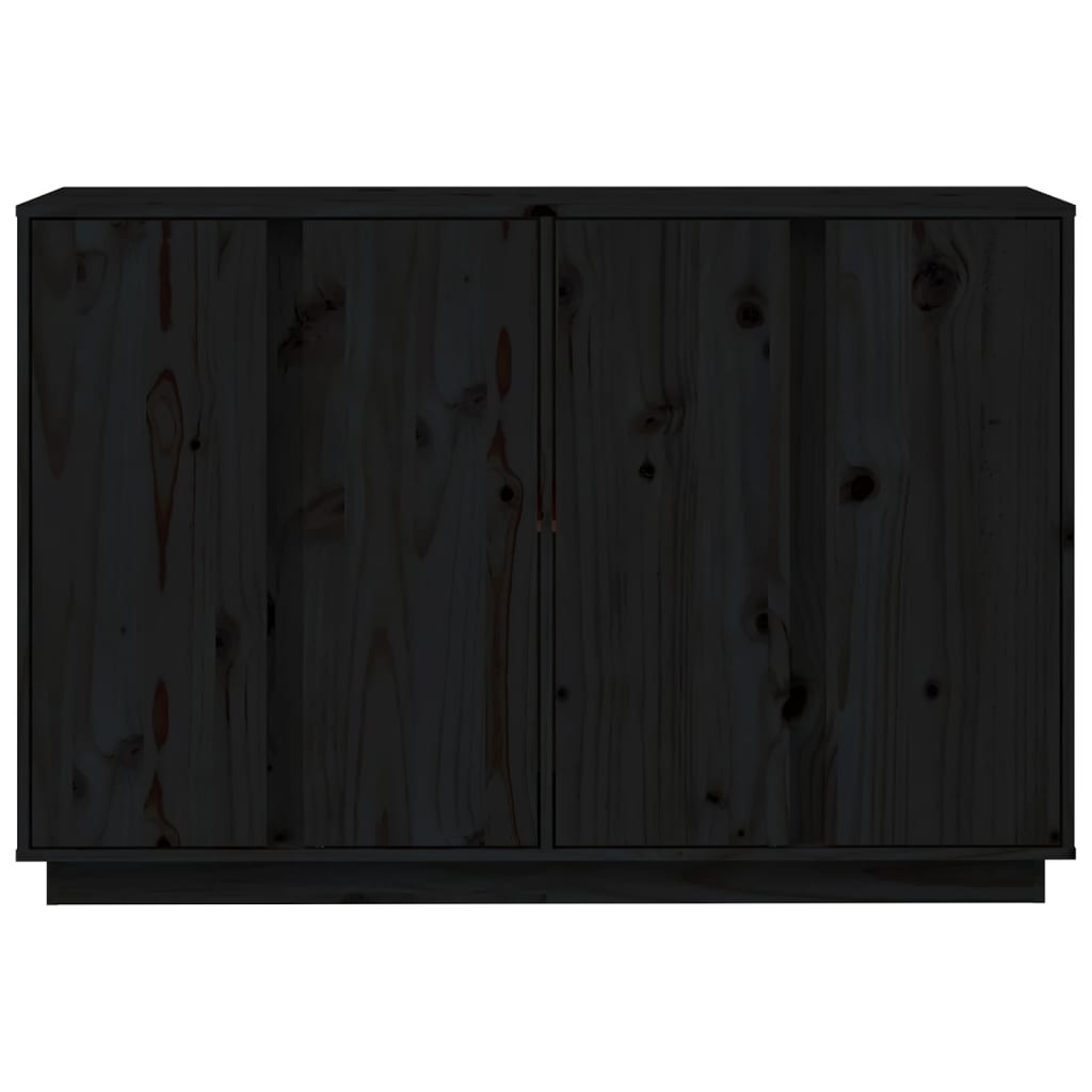 vidaXL Credenza Nera 120x35x80 cm in Legno Massello di Pino