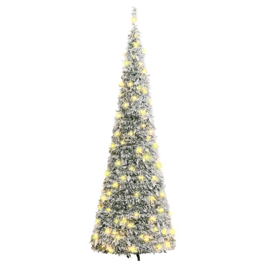 vidaXL Albero di Natale Artificiale Pop-up Neve Fioccata 150 LED 180cm