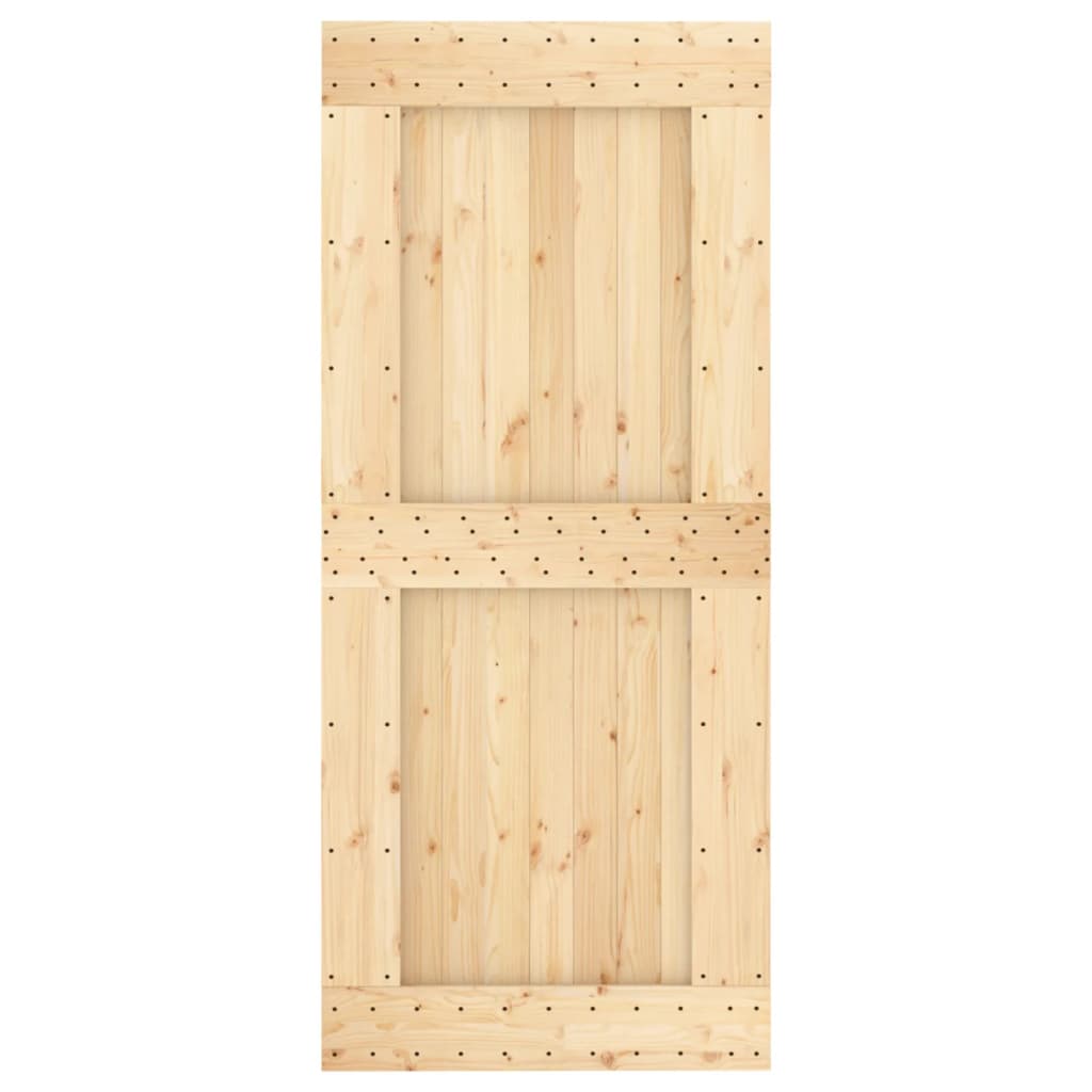 vidaXL Porta Scorrevole con Set Hardware 90x210 cm Legno Massello Pino