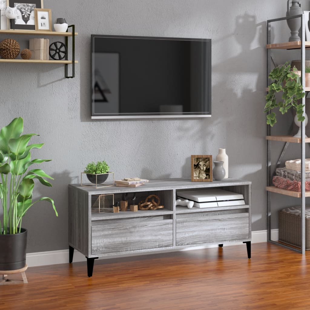 vidaXL Mobile Porta TV Grigio Sonoma 100x34,5x44,5cm Legno Multistrato