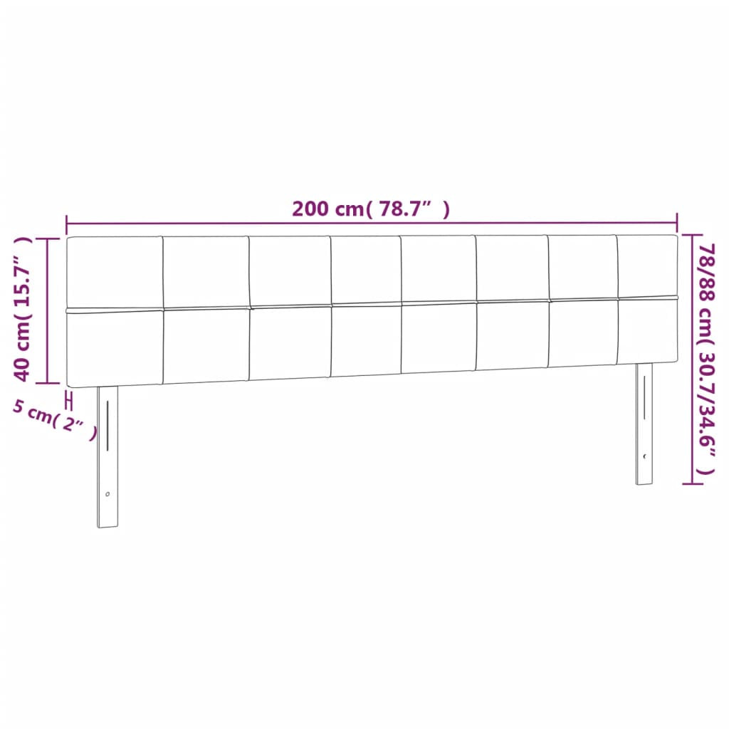 vidaXL Testiere 2 pz Grigio Scuro 100x5x78/88 cm in Velluto