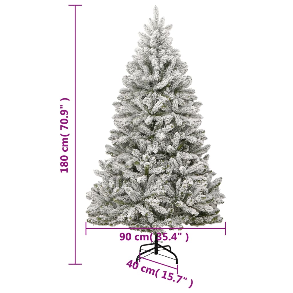 vidaXL Albero Natale Incernierato con 300 LED e Palline 180 cm