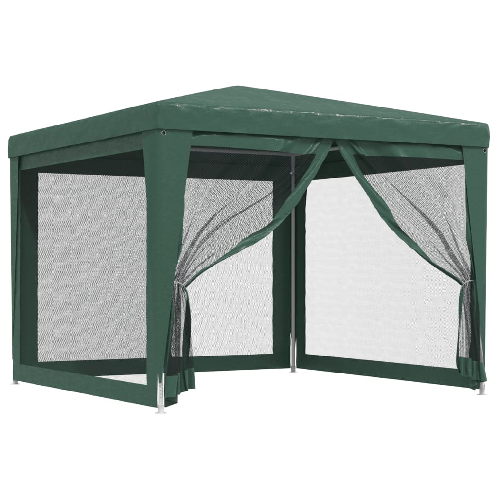 vidaXL Tenda per Feste con 4 Pareti Laterali in Rete Verde 3x3 m HDPE