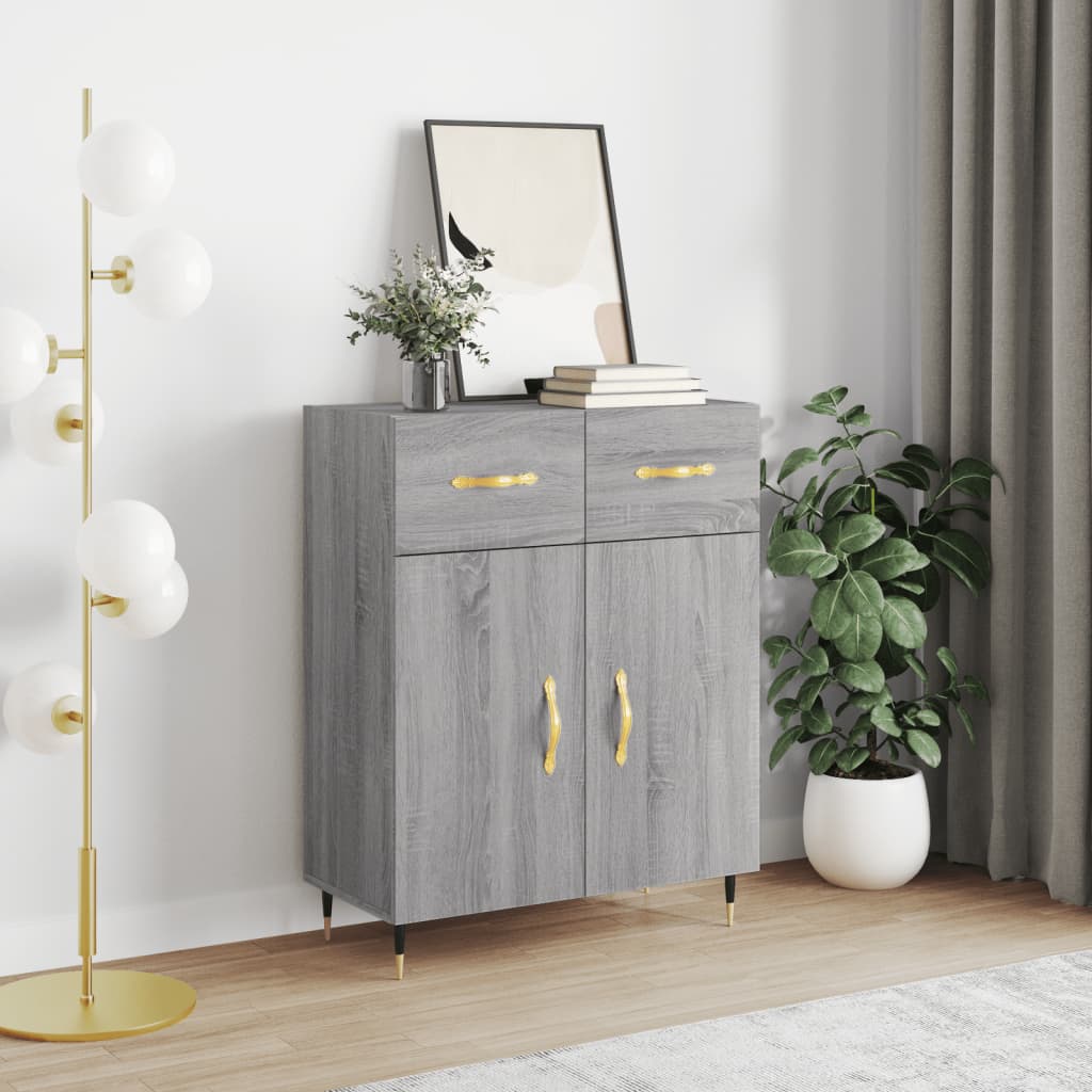 vidaXL Credenza Grigio Sonoma 69,5x34x90 cm in Legno Multistrato