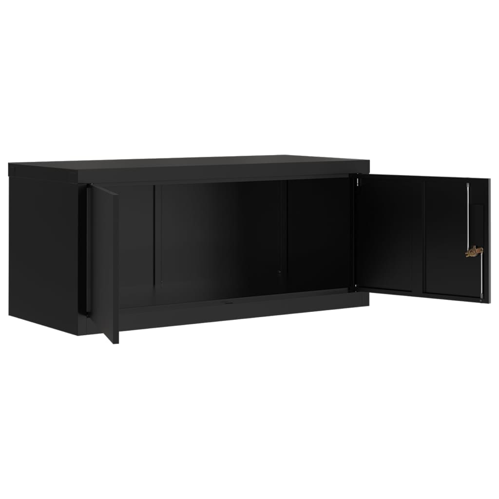 vidaXL Armadio Classificatore Nero 90x40x110 cm in Acciaio