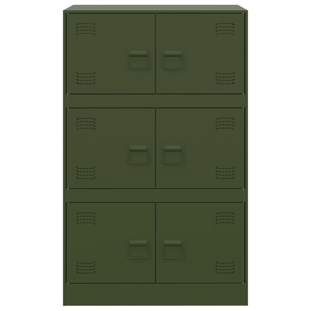 vidaXL Credenza Verde Oliva 67x39x107 cm in Acciaio