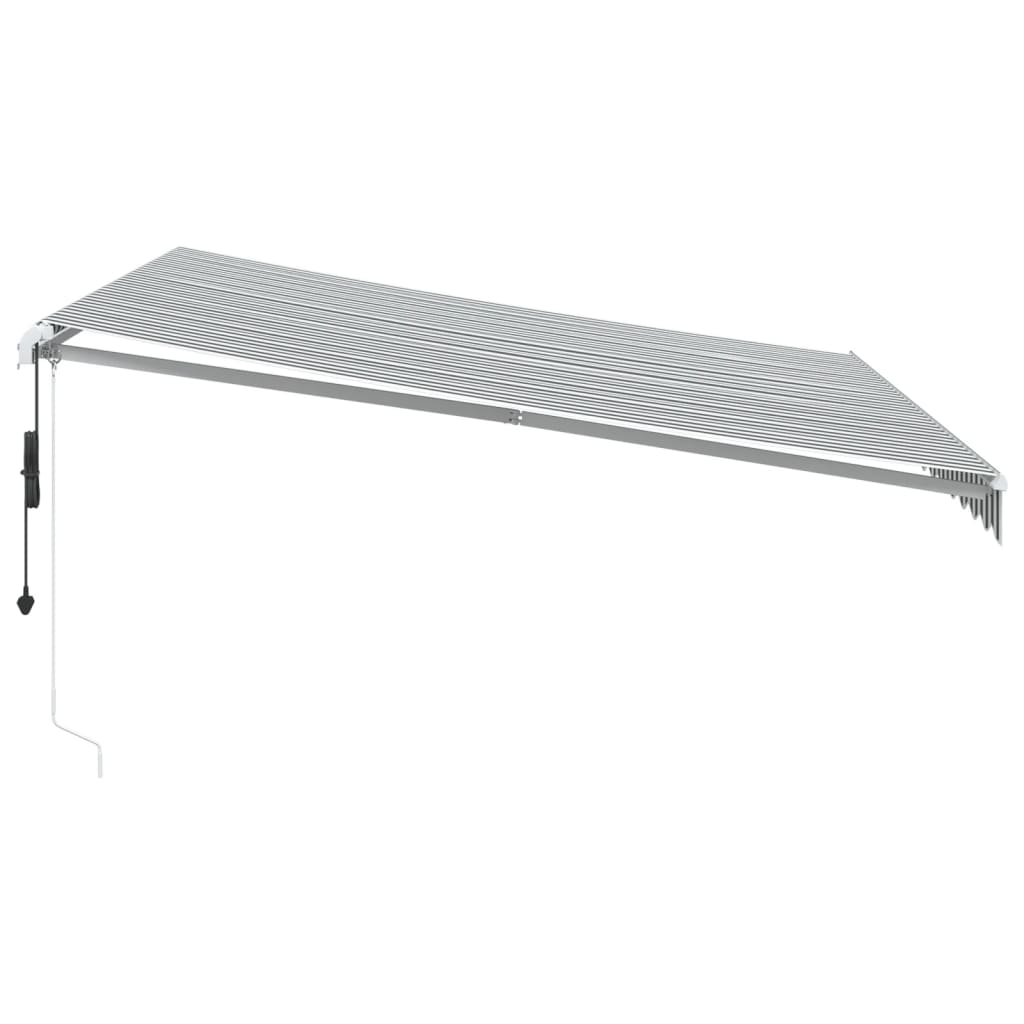 vidaXL Tenda Retrattile Automatica LED Antracite e Bianco 400x300 cm