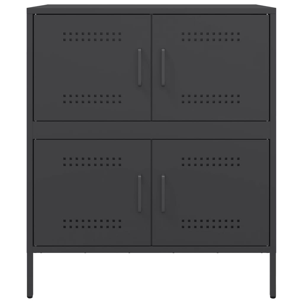 vidaXL Credenza Nera 68x39x79 cm in Acciaio