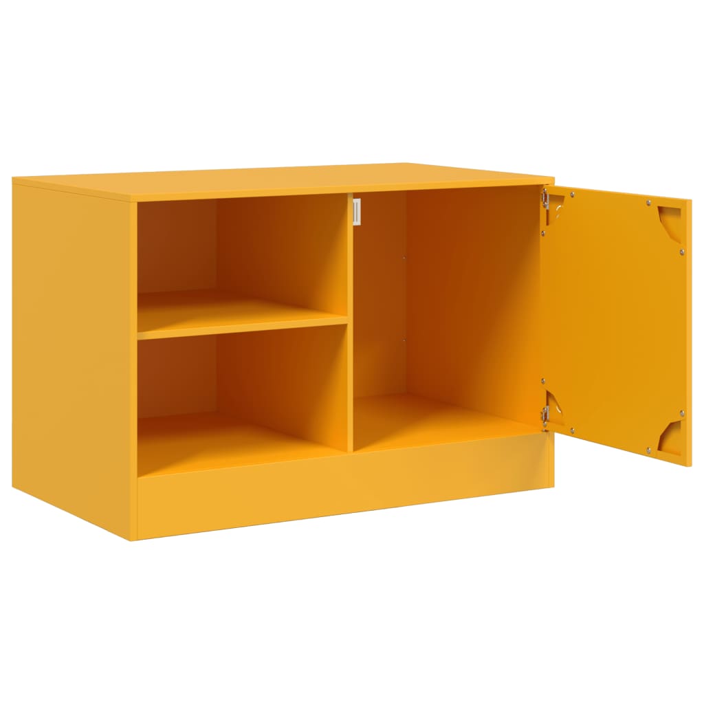 vidaXL Mobili TV 2 pz Giallo Senape 67x39x44 cm in Acciaio