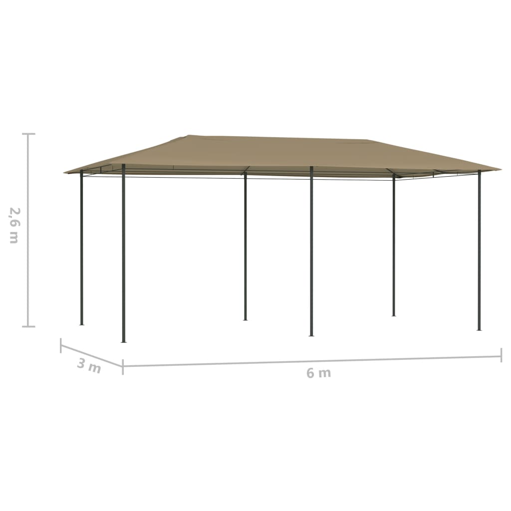 vidaXL Gazebo 2,98x5,3x2,59 m Grigio Talpa 160 g/m²