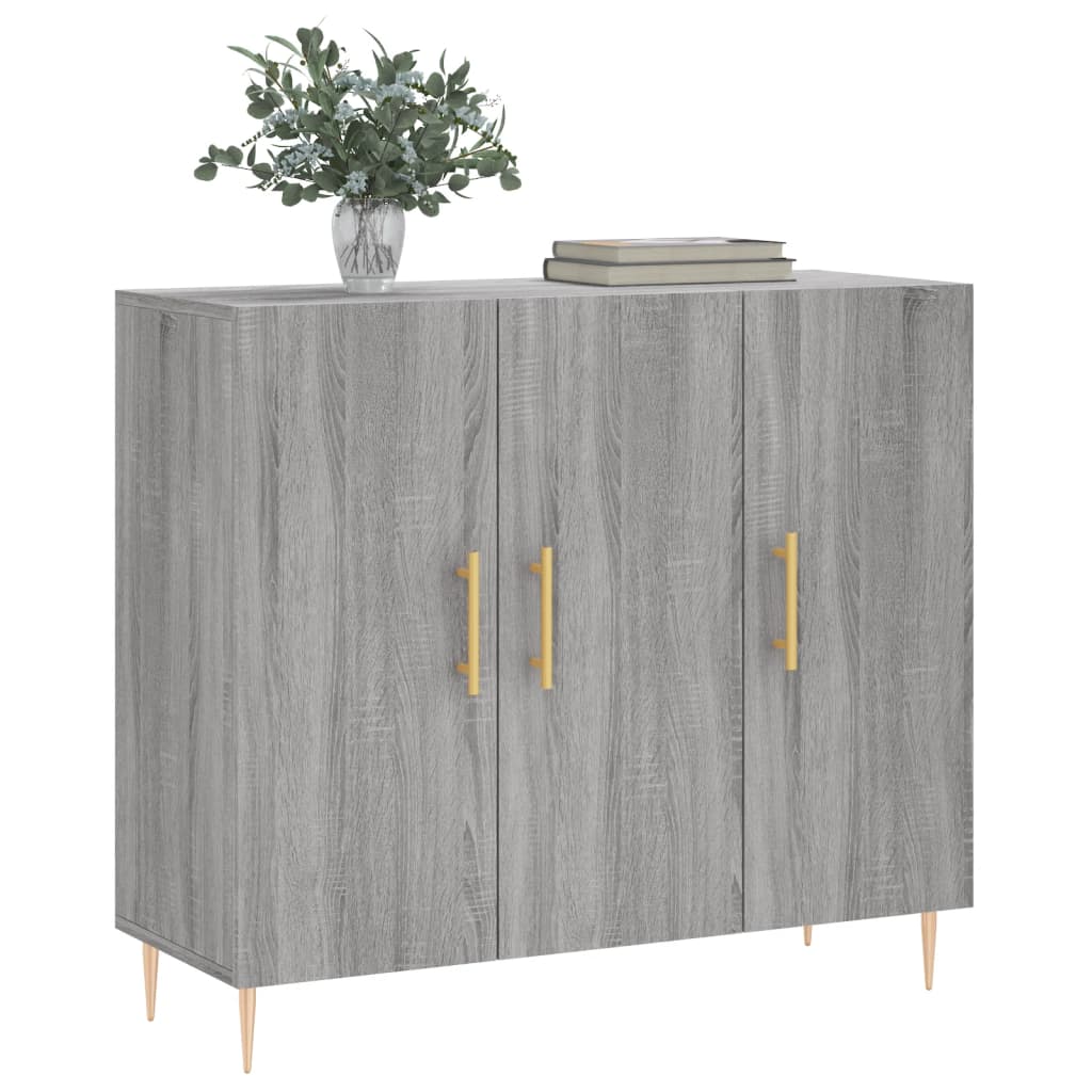 vidaXL Credenza Grigio Sonoma 90x34x80 cm in Legno Multistrato