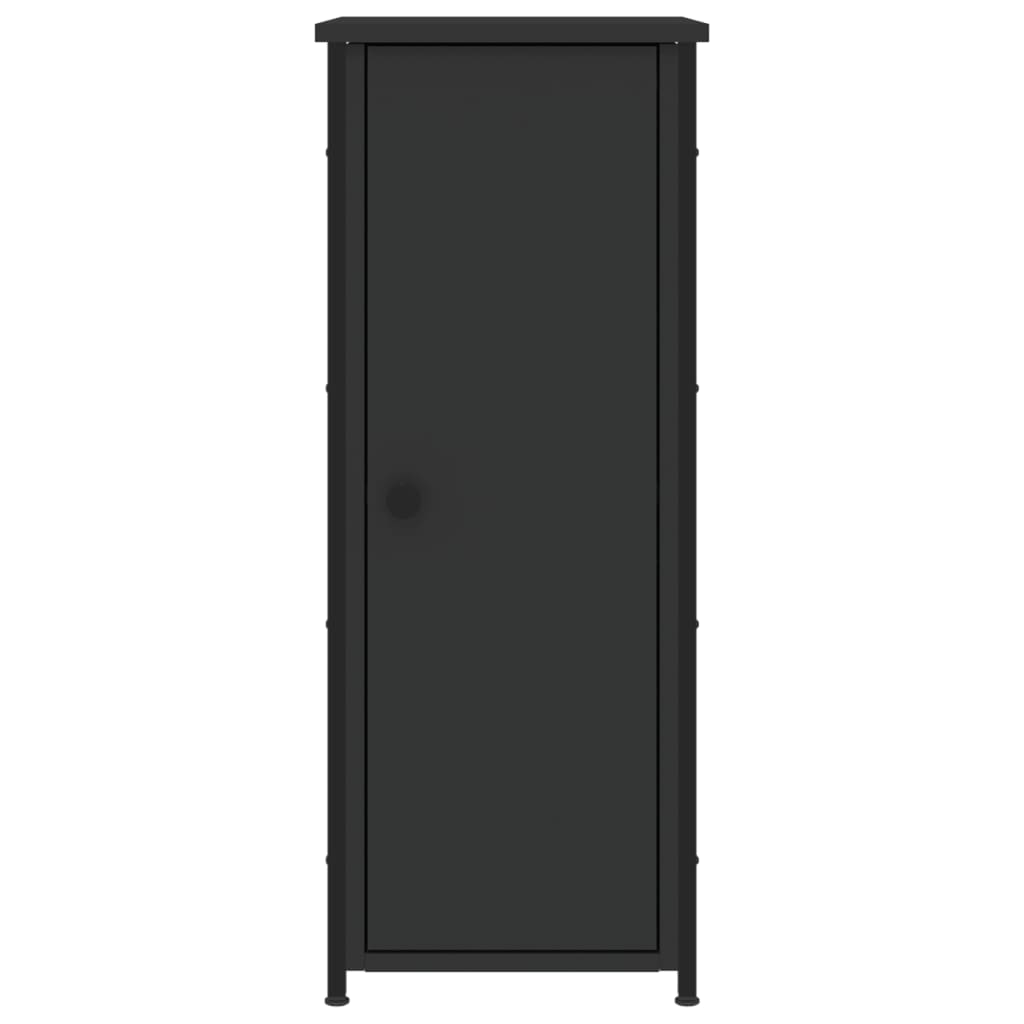 vidaXL Comodino Nero 32x42x80 cm in Legno Multistrato