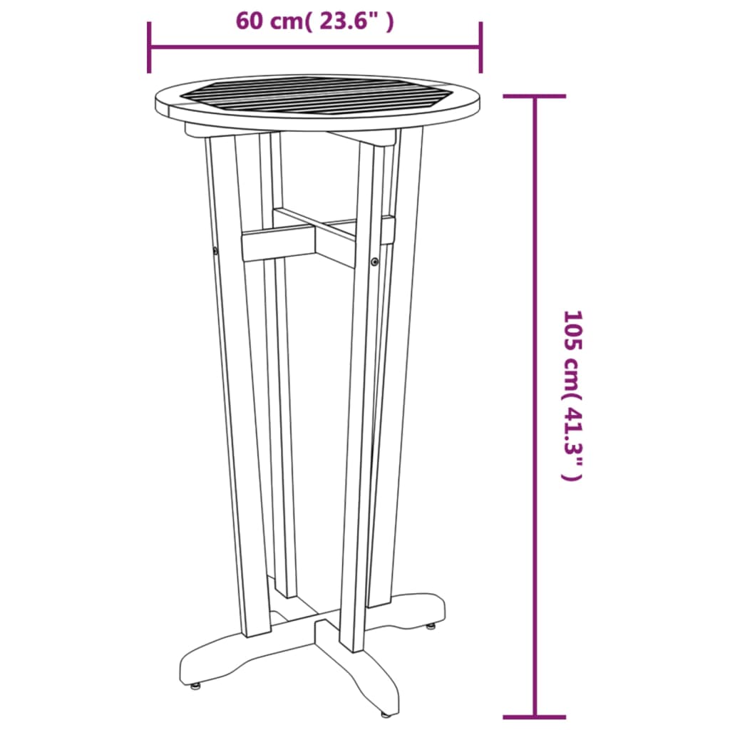 vidaXL Set da Bar da Giardino 5 pz in Legno Massello di Acacia