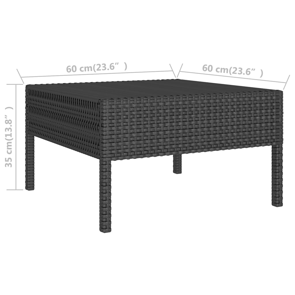 vidaXL Set Divani da Giardino 11 pz con Cuscini in Polyrattan Nero