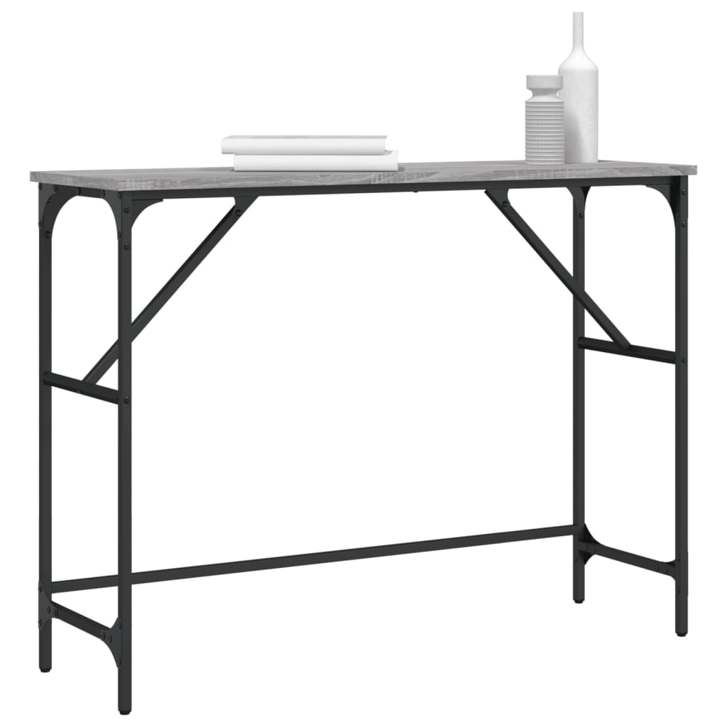 vidaXL Tavolo Consolle Grigio Sonoma 100x32x75 cm in Legno Multistrato