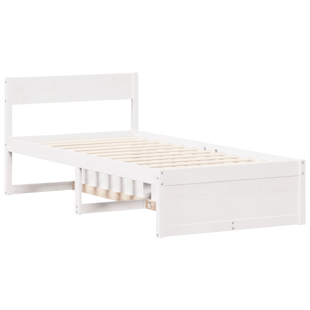 vidaXL Letto senza Materasso Bianco 90x200 cm Legno Massello di Pino