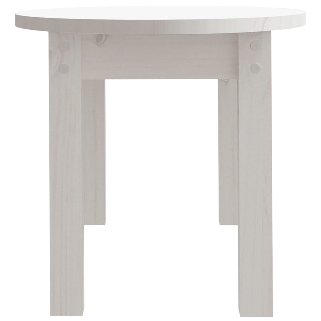 vidaXL Tavolino da Salotto Bianco 80x40x35 cm Legno Massello di Pino