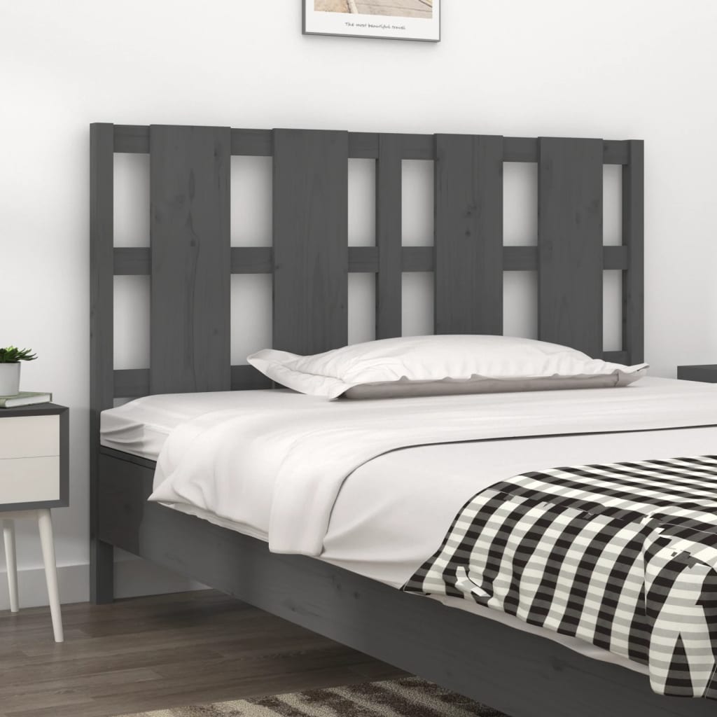 vidaXL Testiera per Letto Grigia 145,5x4x100 cm Legno Massello di Pino