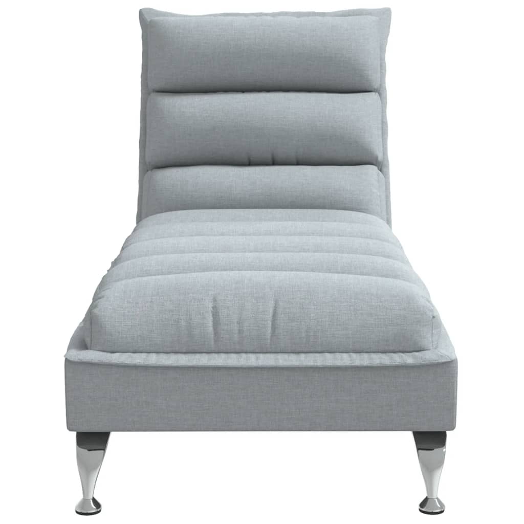 vidaXL Chaise Longue con Cuscini Grigio Chiaro in Tessuto