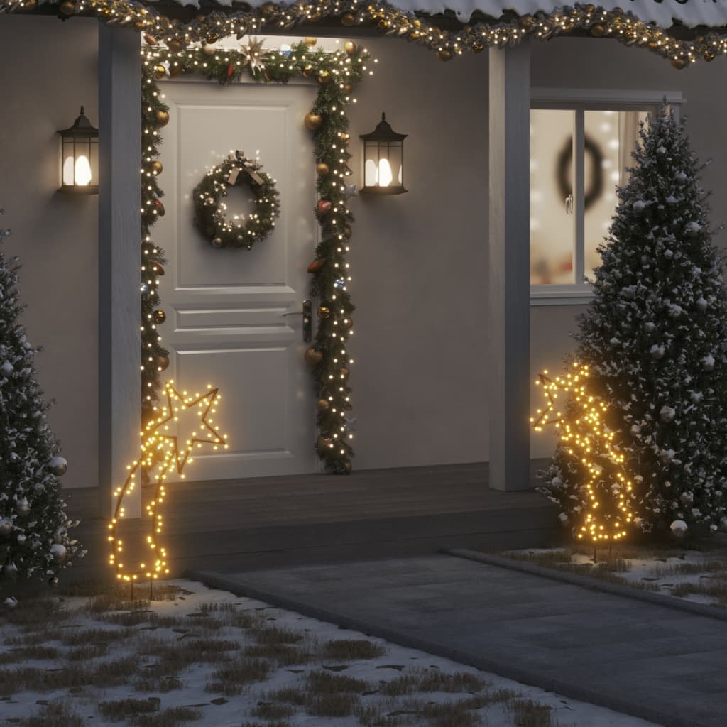 vidaXL Luce Decorativa Natale con Picchetti Stella Cadente 115LED 89cm