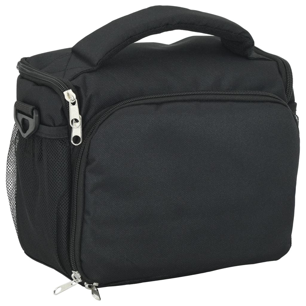 vidaXL Borsa Fotocamera con Coperta Impermeabile Nera Tessuto Oxford