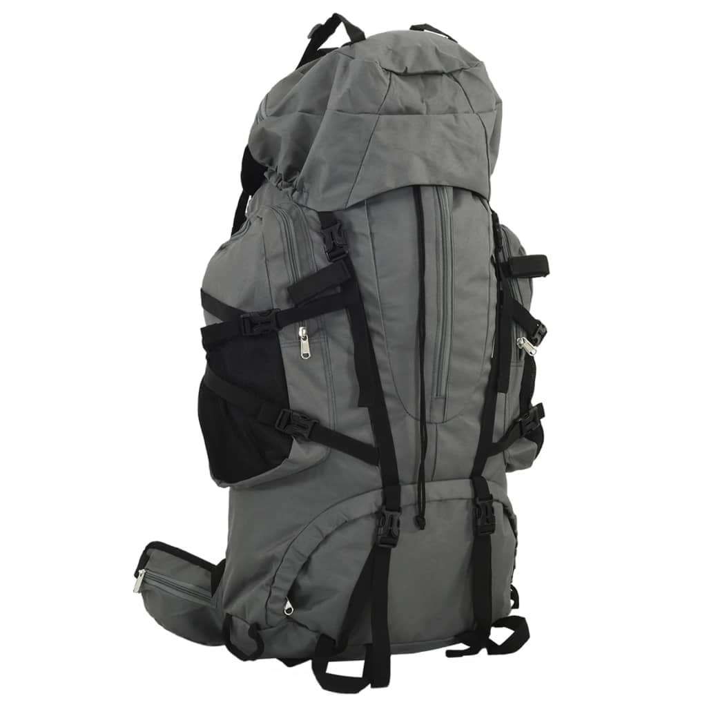 vidaXL Zaino da Trekking Grigio 60 L in Tessuto Oxford