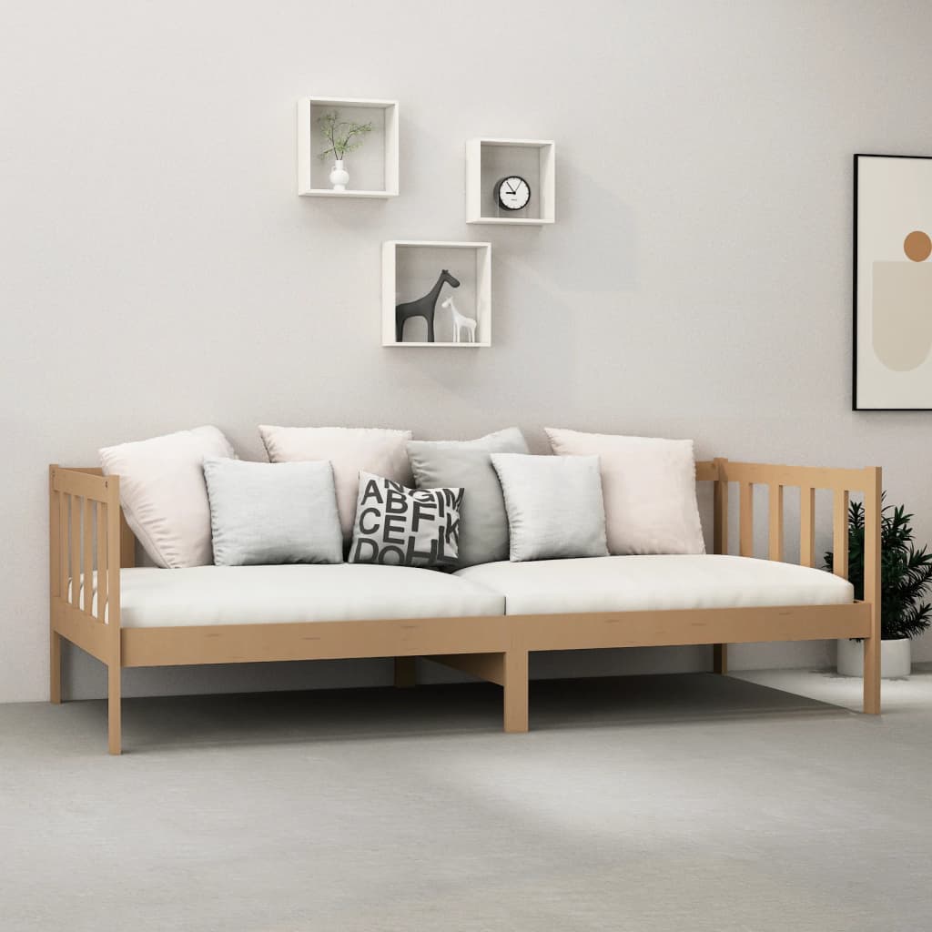 vidaXL Divano Letto con Materasso 90x200 cm ambra in Legno di Pino