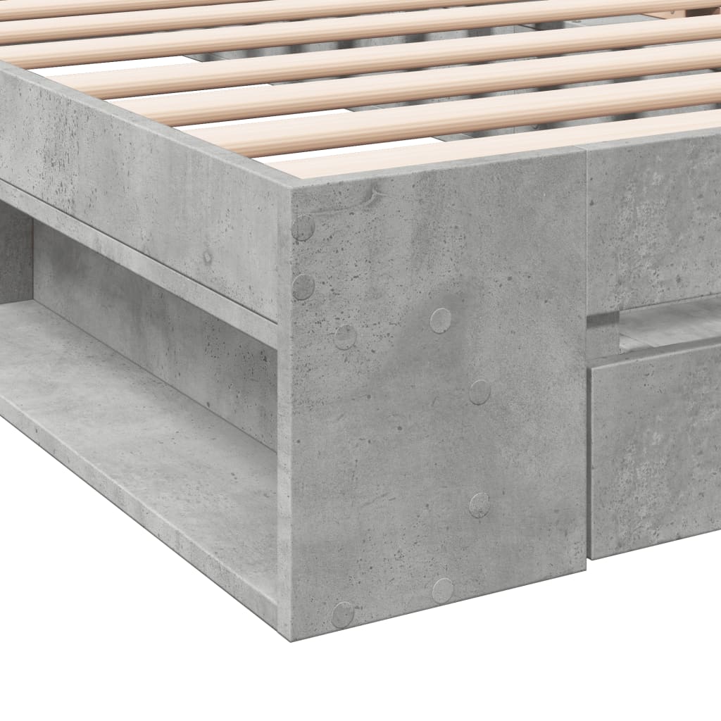 vidaXL Giroletto Cassetto Grigio Cemento 75x190 cm Legno Multistrato