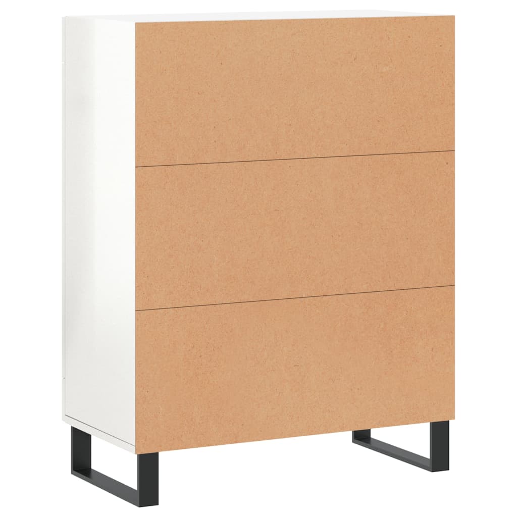 vidaXL Credenza 69,5x34x90 cm in Legno Multistrato Bianco Lucido