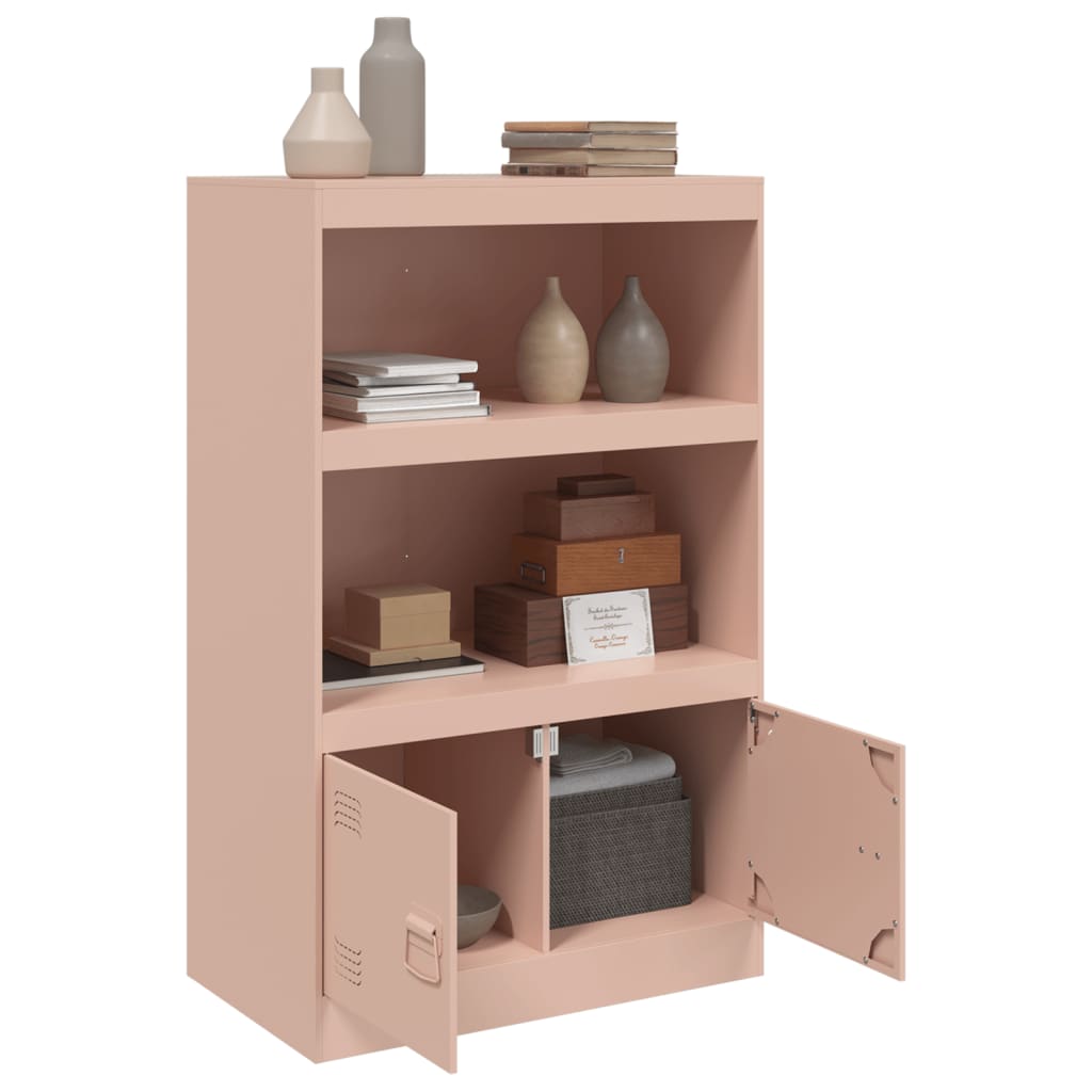 vidaXL Credenza Rosa 67x39x107 cm in Acciaio